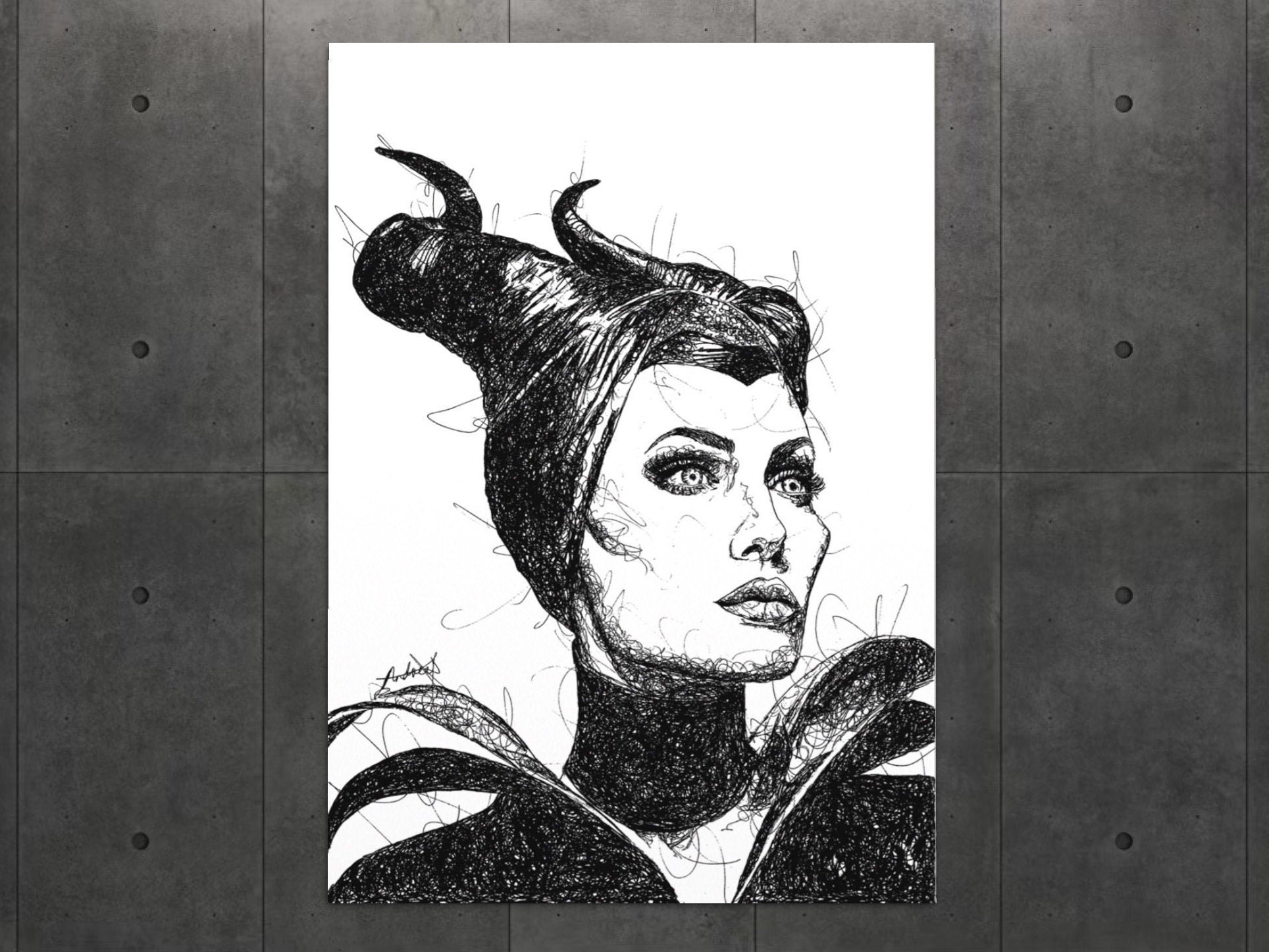 Maleficent Pen Drawing - Sarah's Artwork