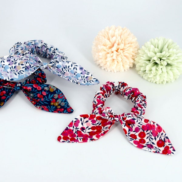 Liberty Print Retro Knot Hair Scrunchie, Liberty London Wiltshire Print