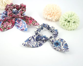 Liberty Print Retro Knot Hair Scrunchie, Rachel Print, Tana Lawn