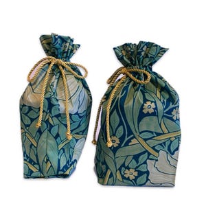 William Morris Pimpernel Print Stoff Geschenktüten, Kordelzug Geschenktasche, wiederverwendbar, umweltfreundliche Geschenkverpackung