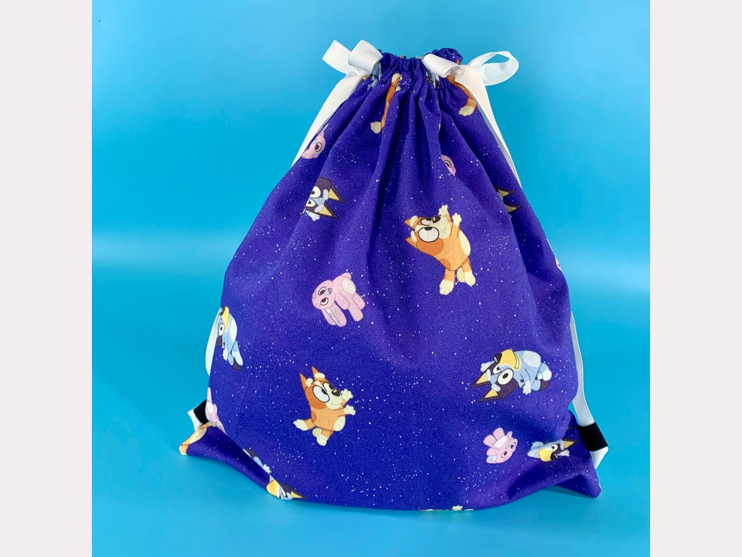 Bluey Fabric Gift Bag Drawstring Backpack Reusable Eco Etsy