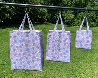 Bolsas de regalo de tela con flores, reutilizables, envoltorio de regalo ecológico