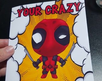 Deadpool Card Etsy