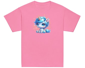 キラキラ輝くユニコーンTシャツ：女の子のバースデーTシャツ、マジカルスターダストデザイン - ユニコーン