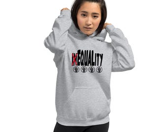 Moletom personalizado com capuz em prol da igualdade, vestuário em prol da justiça social, declaração de diversidade e unidade.