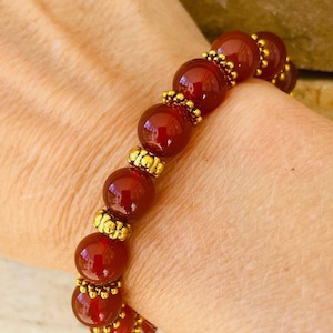 Carnelian bracelet, July birthstone bracelet