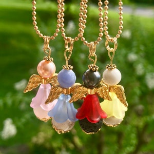 Guardian angel rearview mirror charm, New driver gift, Gold car angel charm, Hanging angel ornament for car mirror