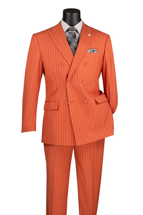 Double Breasted Men Suits With Stripes - Regular and Big & Tall