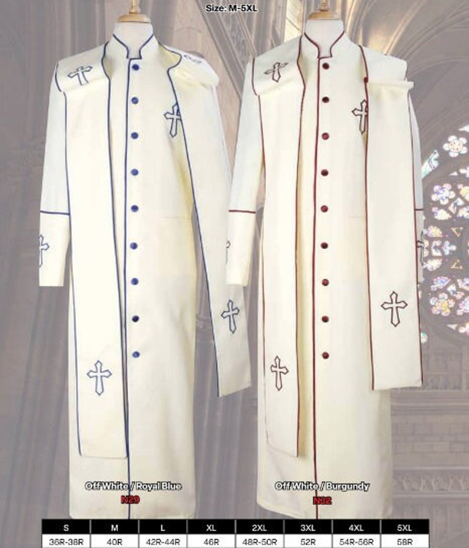 Clergy Robe Men's Cassock Pastor Robe With Matching Stole - Etsy
