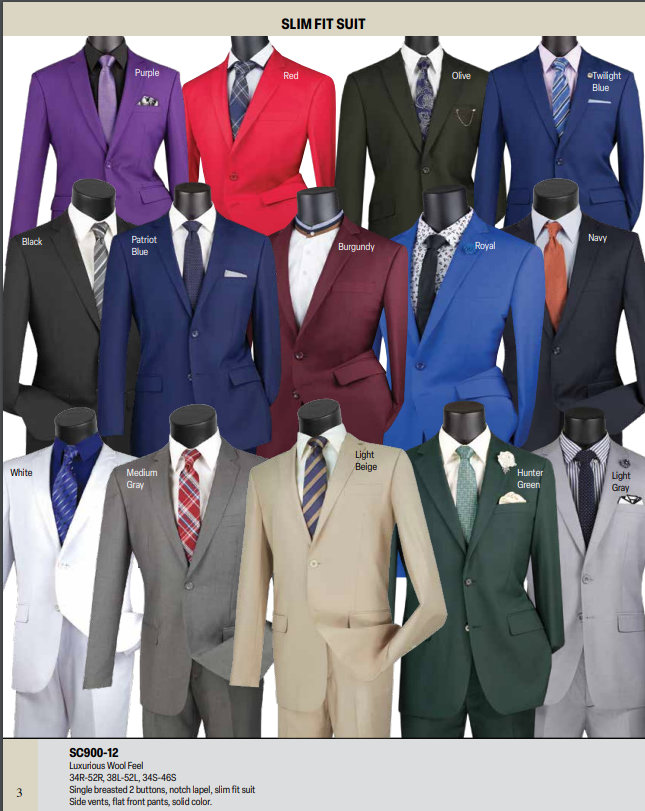 Slim Fit Men Suit Regular and Big Tall Sizes