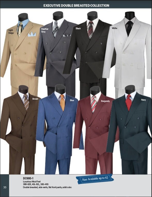 Mens big and tall double breasted suit Etsy