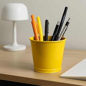 Moderner Pflanzentopf - Gelb - RAL 1018 - Stiftebecher - Geschenk für Zuhause oder Büro Styling