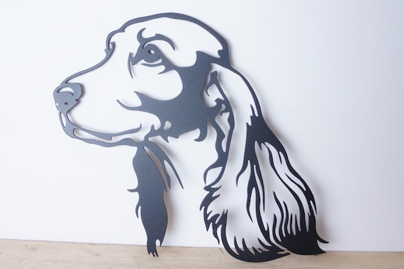 Metal Cocker Spaniel Wall Art, Powder Coated Steel Yard Decor