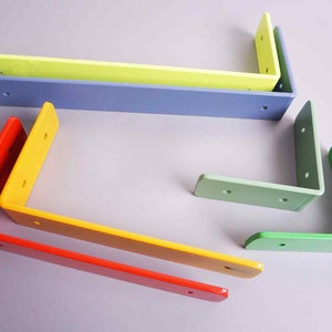 Heavy Duty Shelf Brackets / Colourful Shelving Bracket Industrial Rustic Iron Steel Handmade in the UK