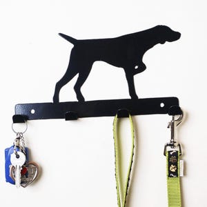 German Shorthaired Pointer Lead Holder – Dog Key & Leash Hook – Metal Wall Rack – Handmade UK