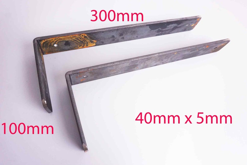 Heavy Duty Shelf Brackets / Colourful Shelving Bracket Industrial Rustic Iron Steel Handmade in the UK image 4