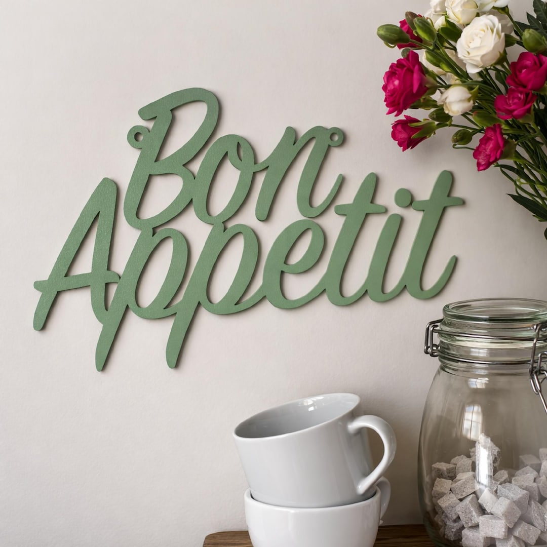 Bon Appetit Wall Sign Metal – Kitchen Wall Decor – Dining Room Wall Art ...