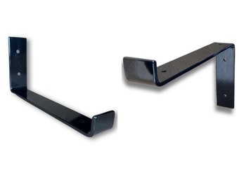 Black scaffold board shelf brackets - 100mm - 325mm - RAL 9005 - Coloured