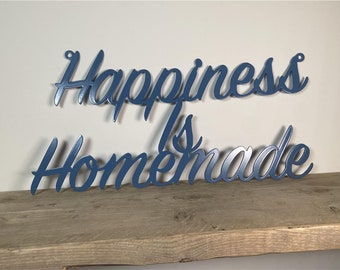 Happiness is Homemade - Steel Metal Hanging Sign Wall Art