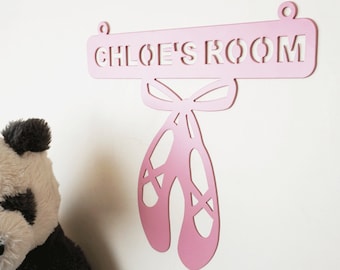 Personalised childs bedroom sign - Ballet Shoes