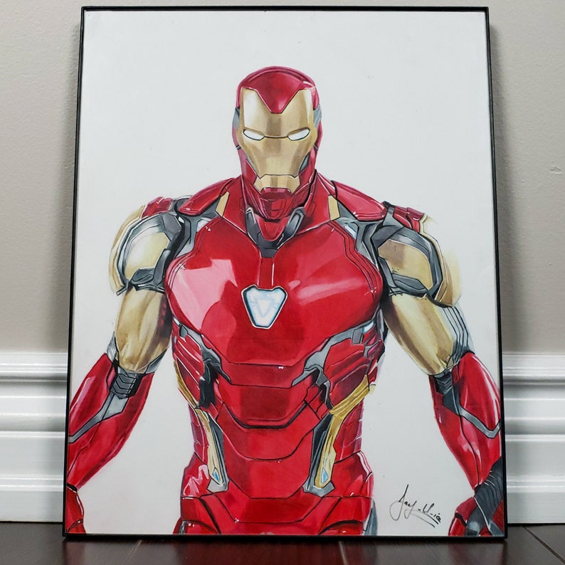 Iron Man Mark 85 suit color Pencil drawing | Etsy