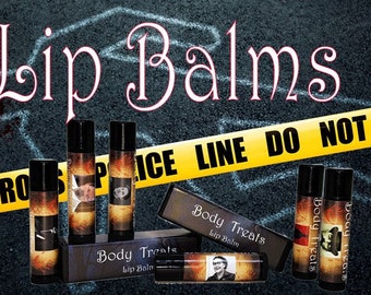 Bálsamo labial com sabor de True Crime: Orgânico, 100% natural e livre de crueldade.