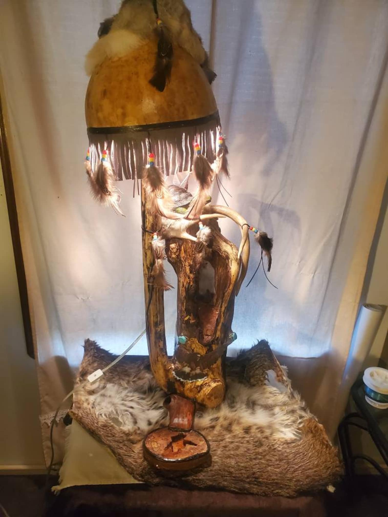 Handmade Native American style lamp with Handmade Native Etsy