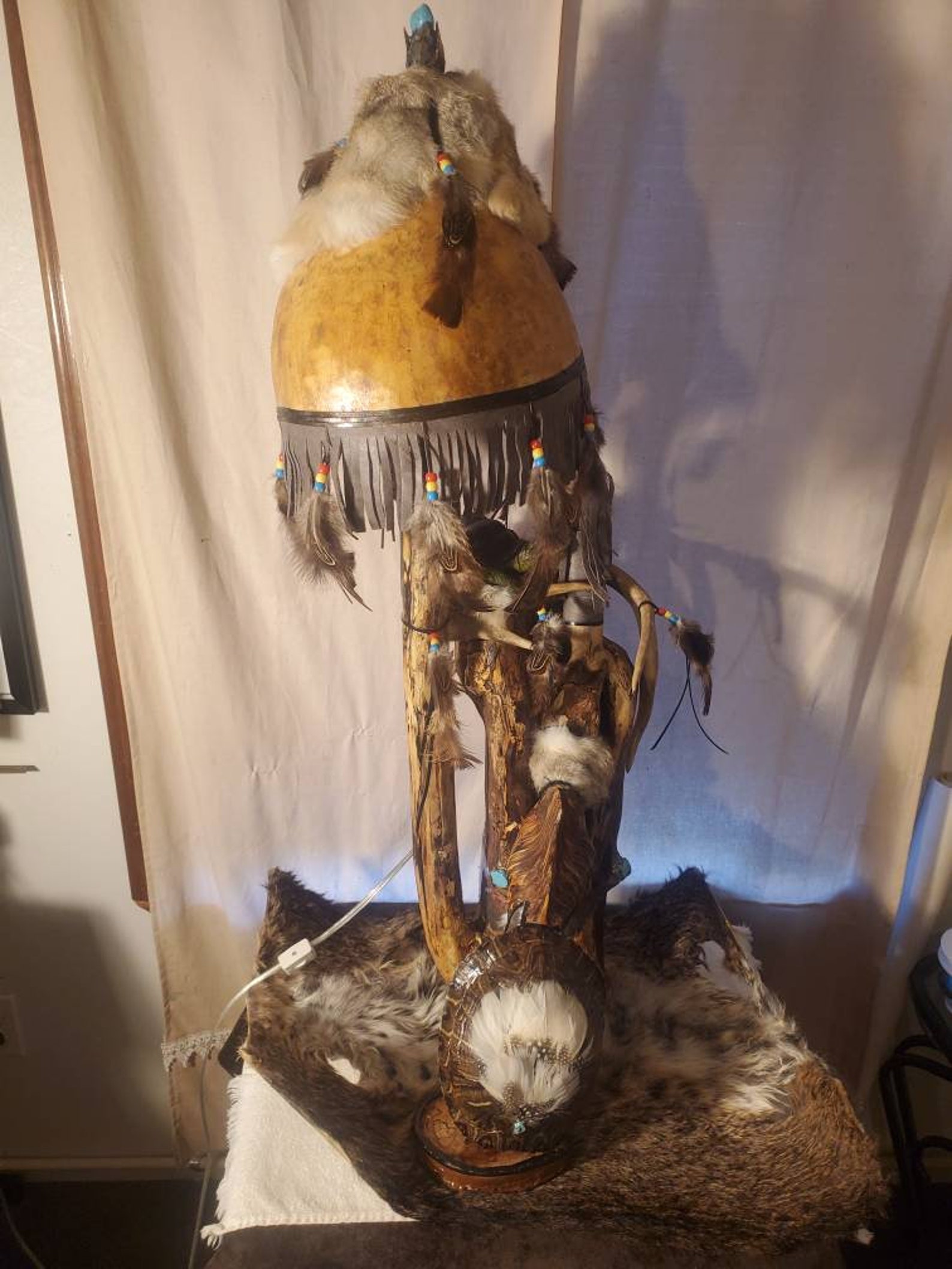 Handmade Native American style lamp with Handmade Native Etsy