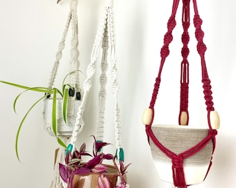 DIY Macrame Plant Hanger PDF Pattern with YouTube Video Tutorial - EASY beginner level