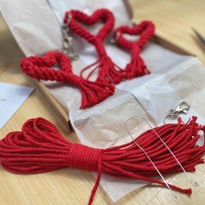 Macrame Heart PDF Pattern Easy Valentines keychain tutorial image 4