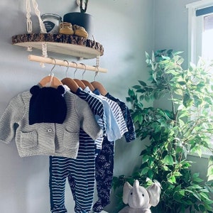 Wooden Nursery Clothing Rail and Shelf