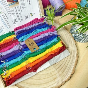 9 Pack of DIY Macrame Diamond Keychains Rainbow Colours image 9