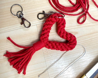 Makramee Herz PDF Pattern - Easy Valentines keychain Tutorial