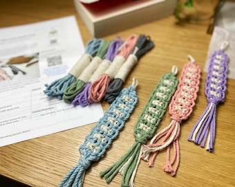 Macrame Starter DIY Kit for beginners - Easy bookmarks