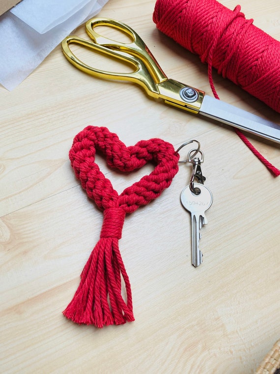 DIY Love Heart Macrame Keychain Kit 