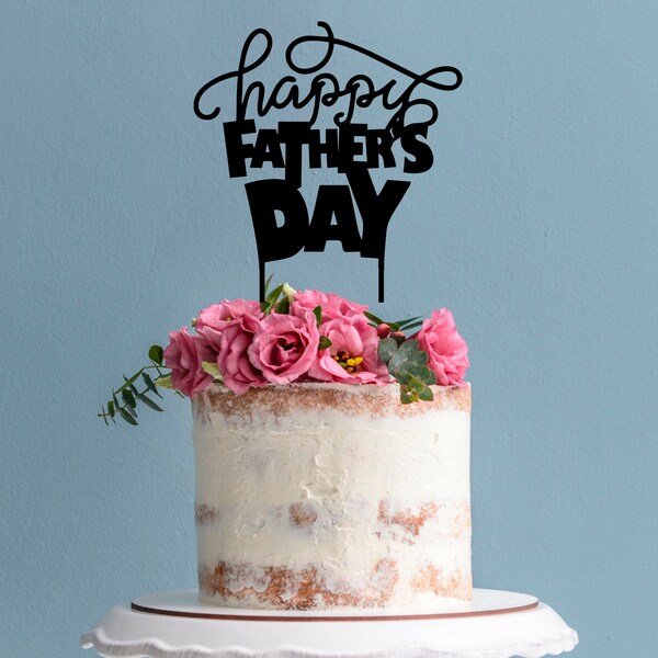 Happy Fathers Day Cake Topper Etsy