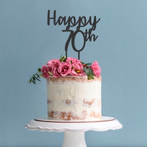 Birthday Cake Topper - Happy 70th Cake Topper - 70th Birthday Cake Decoration - AFYRSFT