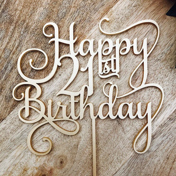 Herunterladen SVG Datei schneiden Datei glücklich 21. Geburtstag Kuchen Topper 21. Topper Kuchen Dekoration Kuchen Dekorieren Kuchen Toppers Geburtstag Kuchen Topper