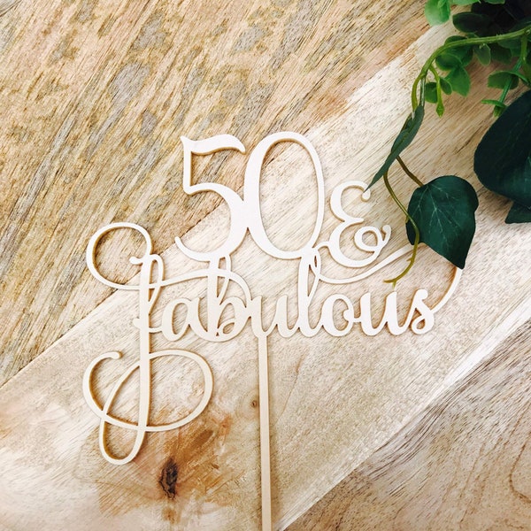 Download SVG File Cutting File 50 & Fabulous Cake Topper 50th Birthday Cake Topper Cake Decoration Cake Decorating Birthday Cakes Fifty Cake