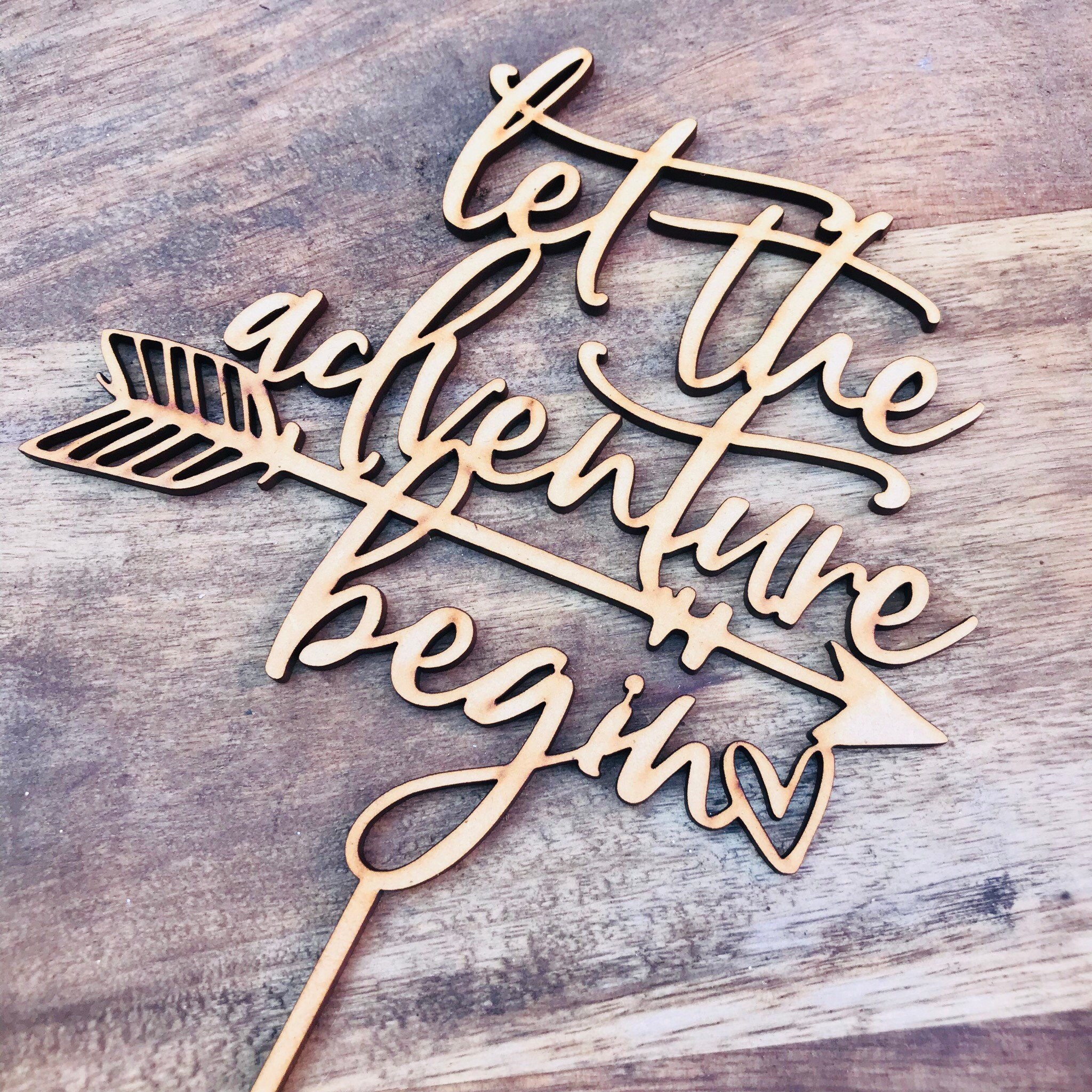 1 ONLY Timber Let The Adventure Begin Cake Topper Birthday Cake Topper Baby Shower Cake Decorating Topper Boho CHB CLEARANCE