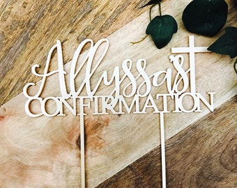 Confirmation Cake Topper Cake Decoration Personalised Cake Toppers Confirmation Cake Topper Religious Cross Cake Topper Confirmation V2