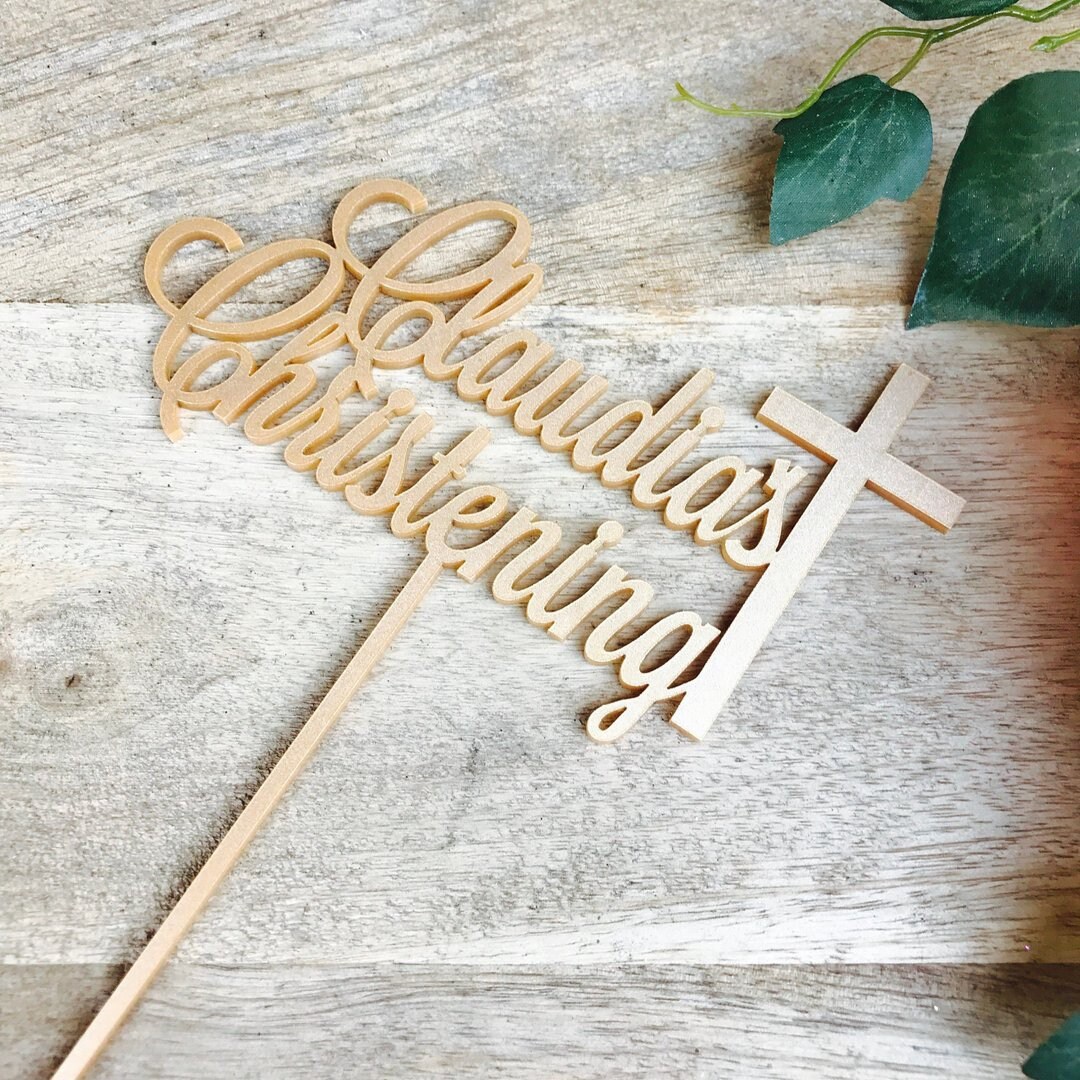 Personalised Christening Cross Cake Topper Cake Decoration Etsy Australia