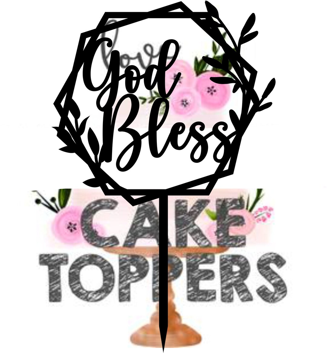 Baptism Cake Topper God Bless Cake Topper Cake Decoration Cake Topper