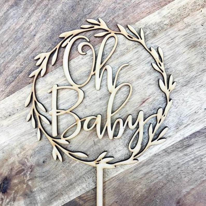 Download Cake Toppers Picks Paper Party Supplies Download Svg File Cutting File Oh Baby Wreath Cake Topper Boho Baby Shower Cake Topper Wreath Cake Topper Topper Wreath Cake