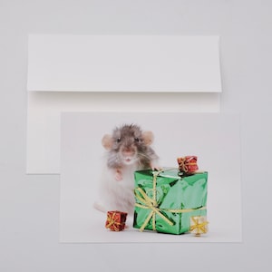 Cartões individuais de rato de Natal com envelopes