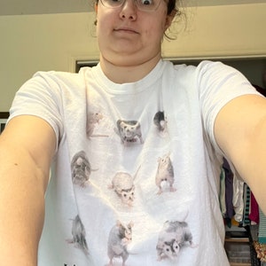 Pode incluir: Camiseta branca com um gr&aacute;fico de v&aacute;rios gamb&aacute;s em diferentes poses. O texto "It's Not A Phase Mom!" est&aacute; impresso na parte inferior da camiseta.