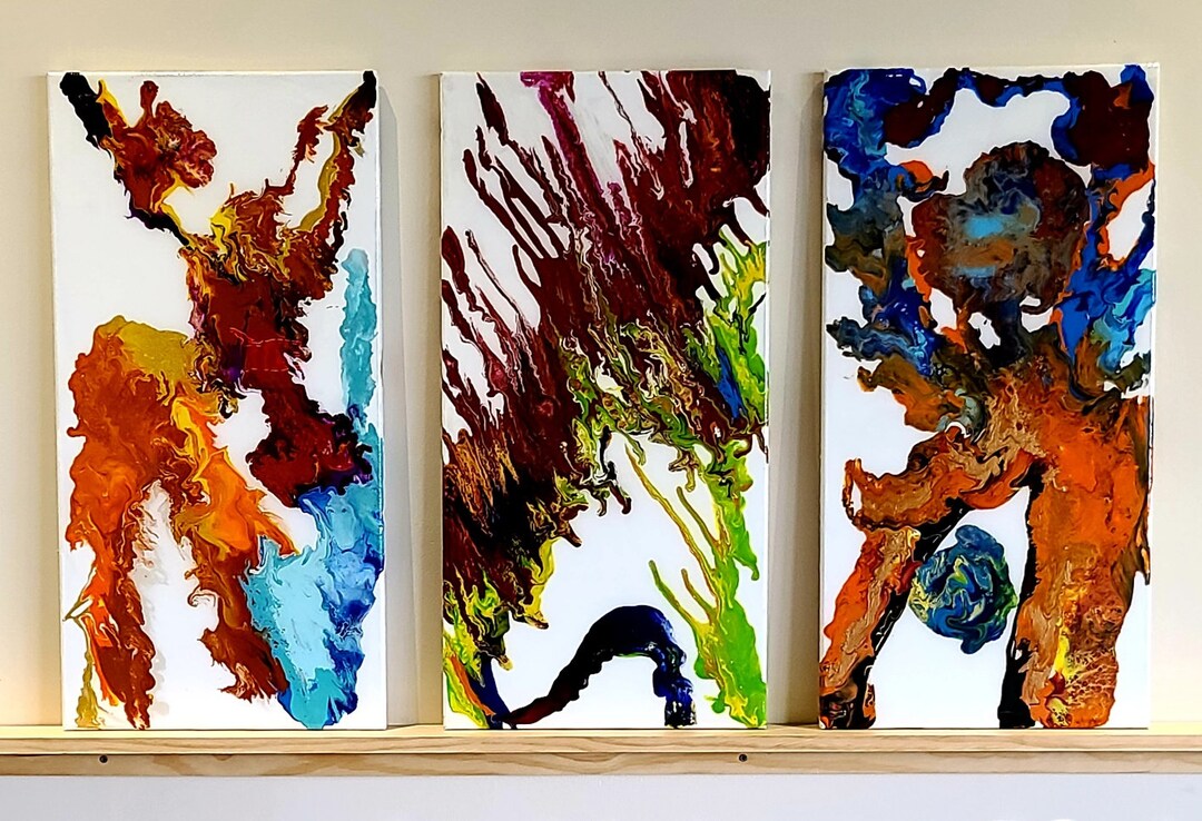 Abstract Art Group of 3 Etsy