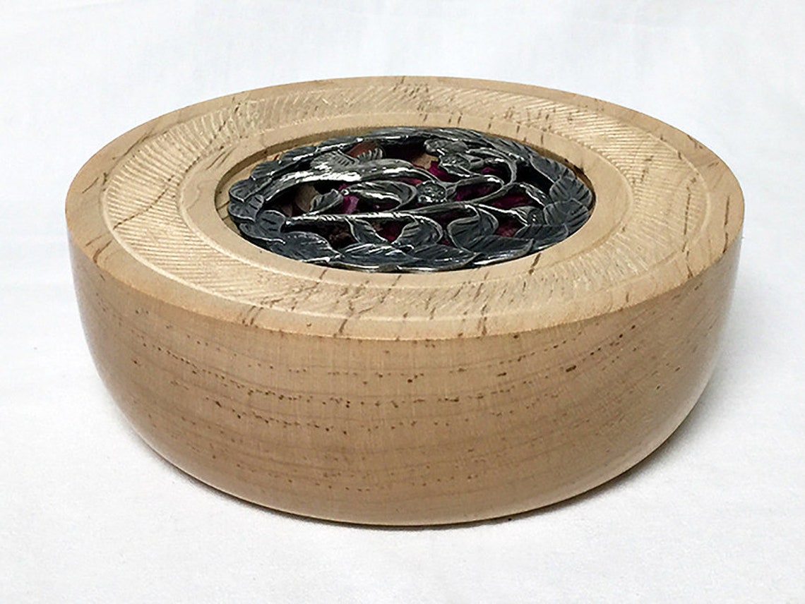 Maple Custom Handmade Wood Turned Potpourri Bowl with Etsy