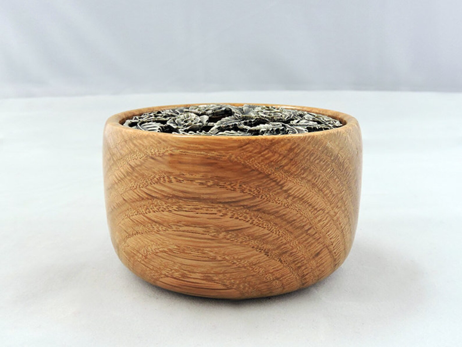 Chêne Custom Handmade Wood Turned Potpourri Bowl avec rose Etsy