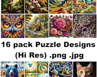 16 hochauflösende digitale Kunst-Bundles für Puzzles